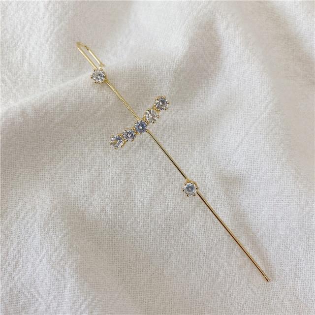 Neue Ohrnadel Wrap Crawler Haken Ohrringe für Frauen Surround Auricle Diagonal Stud Ohrringe Piercing Ohrringe