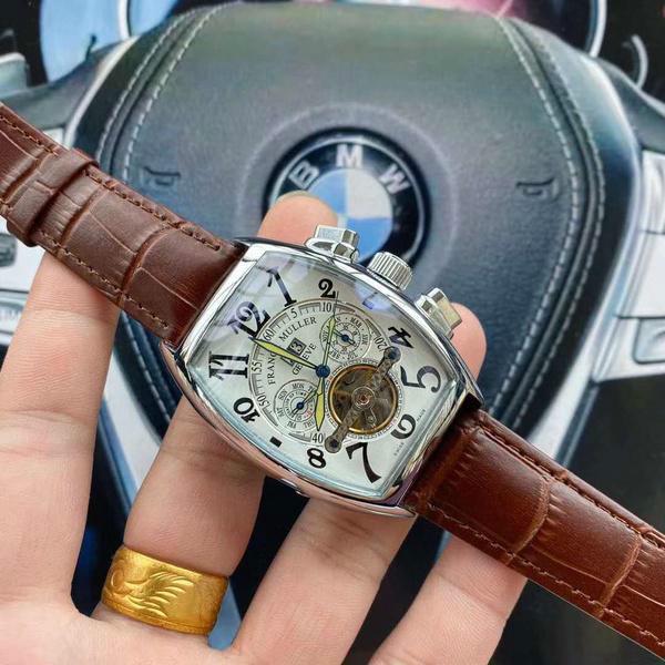 Herrenmode Mechanische Uhr Business Elite Uhr Tourbillon Mechanische Gürteluhr gray