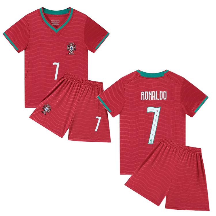 24-25 Portugal Auswärts Nr. 7 Club Fußballtrikot Kinderkleidung Erwachsenen Set 24 yards/140 red
