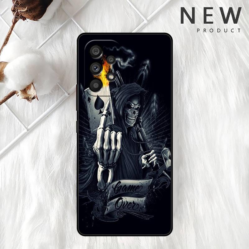 Sensenmann Totenkopf Hülle Für Samsung Galaxy A54 A52 A14 5G A53 A12 A13 A71 A23 A34 A33 A21s Handyhülle Galaxy A21s
