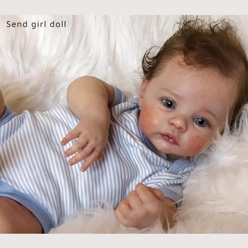 Lebensechte 49 cm Vollsilikon-Körpersimulation, wiedergeborene Babypuppe, süße Wiese, 3D-Haut, zart bemalt, Neugeborener Junge, Baby, Mädchen, Spielzeug, Kindergeburtstagsgeschenke 19 Inch girl doll