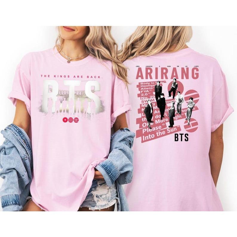 2026 Sommer Mode T-Shirt Herren Damen Vintage Oberteil Kpop Inspiriertes Arirang Hemd, Musikliebhaber Hemd, Retro Konzert Stil Hemd, Ästhetisches Idol Fan Geschenk 4XL