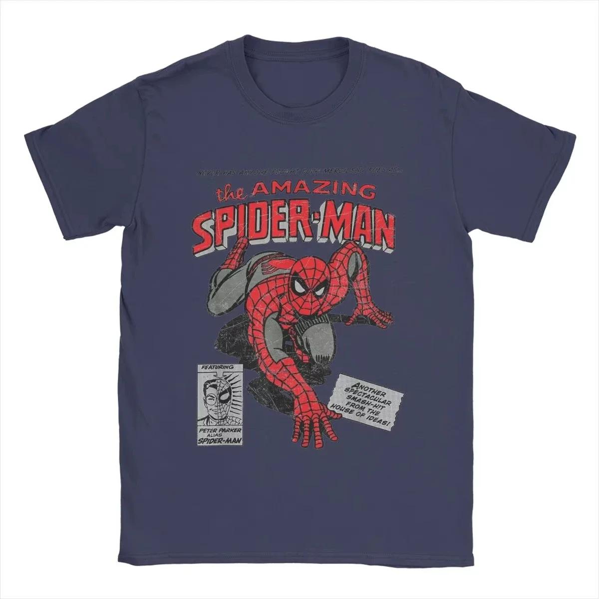 Spider-man Spiderman Film Retro Comic Herren T-Shirts Kreative T-Shirts Rundhals T-Shirt 100% Baumwolle Geburtstagsgeschenk Tops#Farbe M schwarz