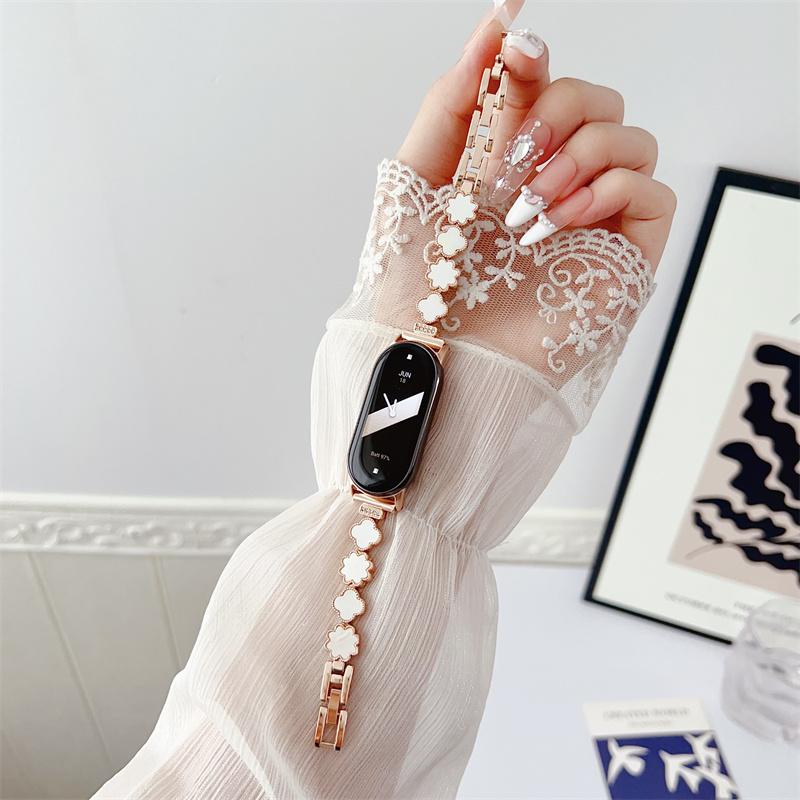 Armband für Mi Band 9 Smart Armband Globale Version Miband 8 Band Frauen Mädchen Strap für Xiaomi Smart Band 8 NFC Armband rose gold