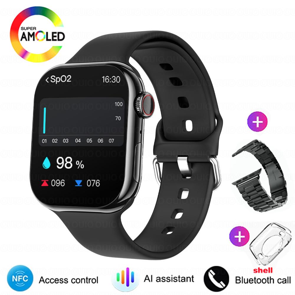 Neue Uhr 10 Smart Watch Männer Herzfrequenz BT Anruf Smart Island Immer Anzeige 100 + Sportmodi Smart Watch Silicone + mesh steel schwarz