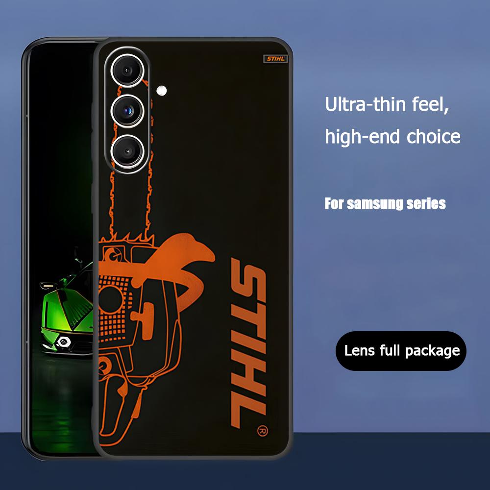 Werkzeugmarke LOGO S-STIHL Handyhülle Für Samsung Galaxy S25 S24 S23 S22 S21 S20 Plus Ultra Note20 Weich Schwarz Samsung S25 black