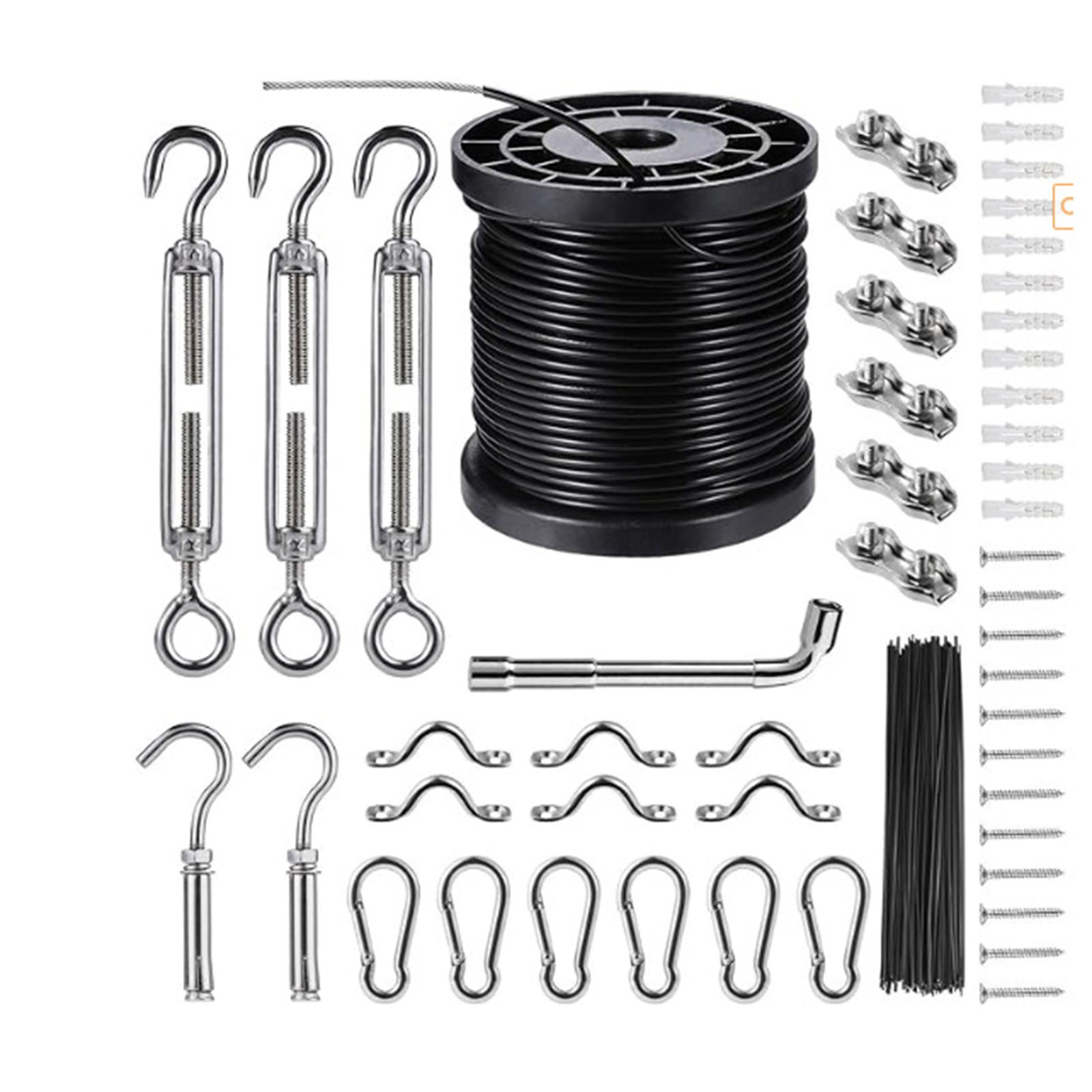 Lichterketten Aufhängeset Außen Lichterführungsdraht Kugel Lichterketten Aufhängeset schwarz