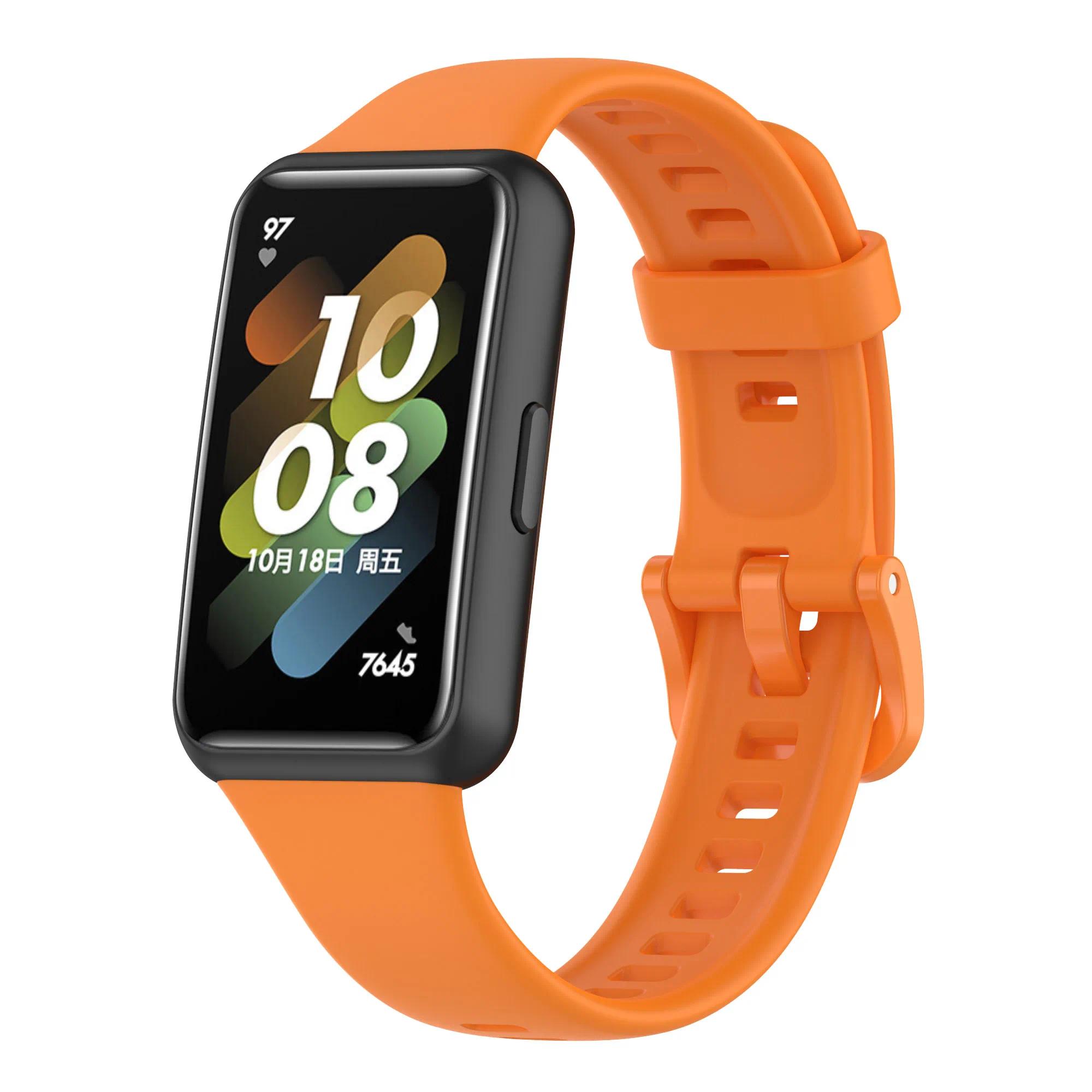 Silikon-Uhrenarmband für Huawei Band 7 Original-Armband Sport Smart-Armband Ersatz Correa Armband für Huawei Band 7 Armband For Huawei band 7 orange
