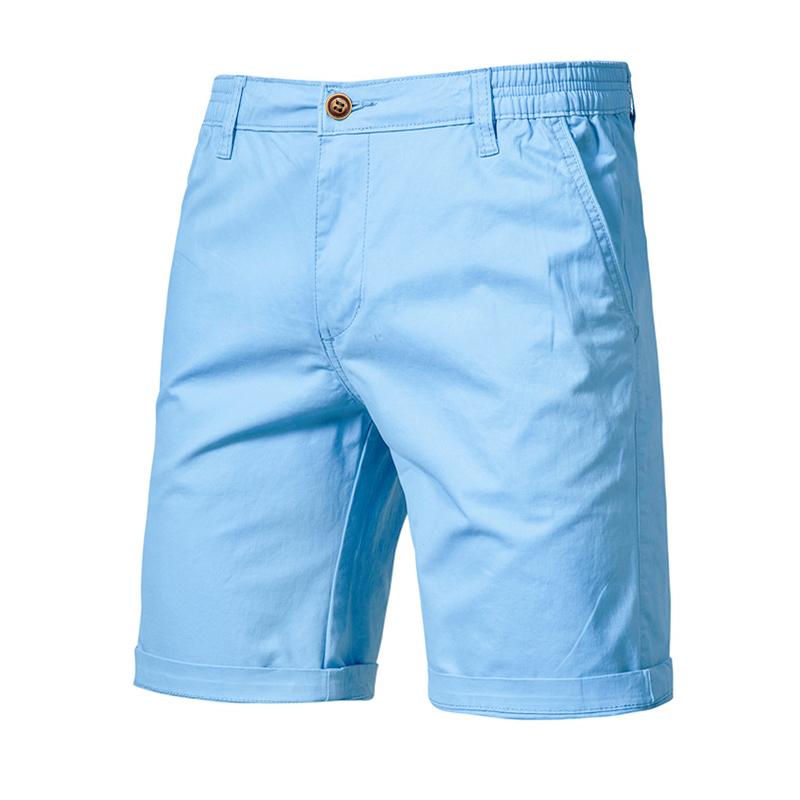 Usegiraffe Sommer-Herren-Shorts, Freizeithosen, Herren-Unterteile, bequeme Baumwolle, hochwertige Herren-Hosen, schlichte Business-Mode, schlank 32 blau