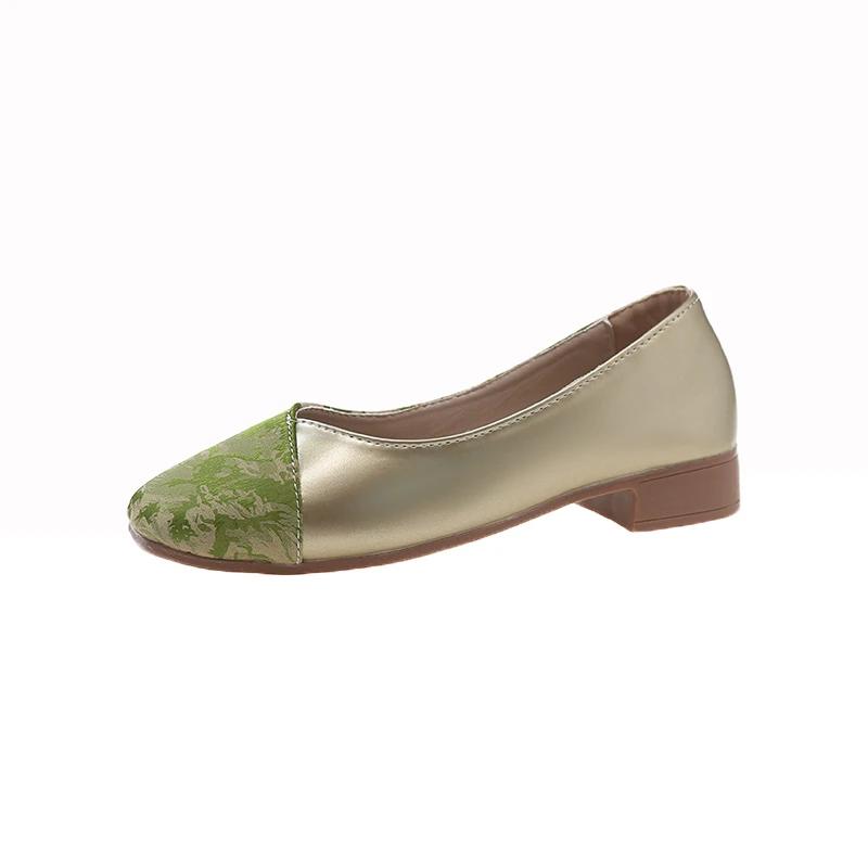 Damen Schuhe im Sale Neue Damen High Heels Mode Kleid Pumps Damen Gemischte Farben Eckige Zehenpartie Slipper Niedrig Absatz Schuhe Damen 40 grün