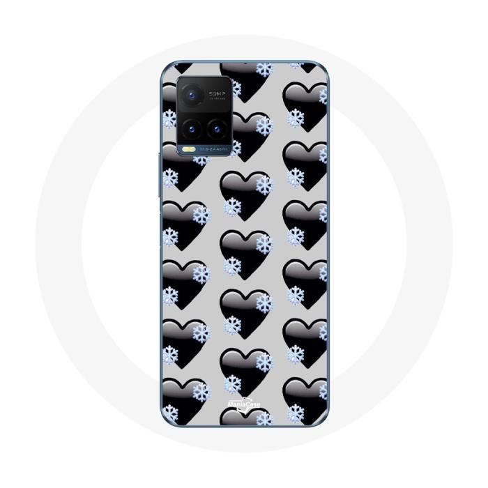 Coque pour Vivo Y21s 2021 / Y21 2021 Fond de coeurs noirs