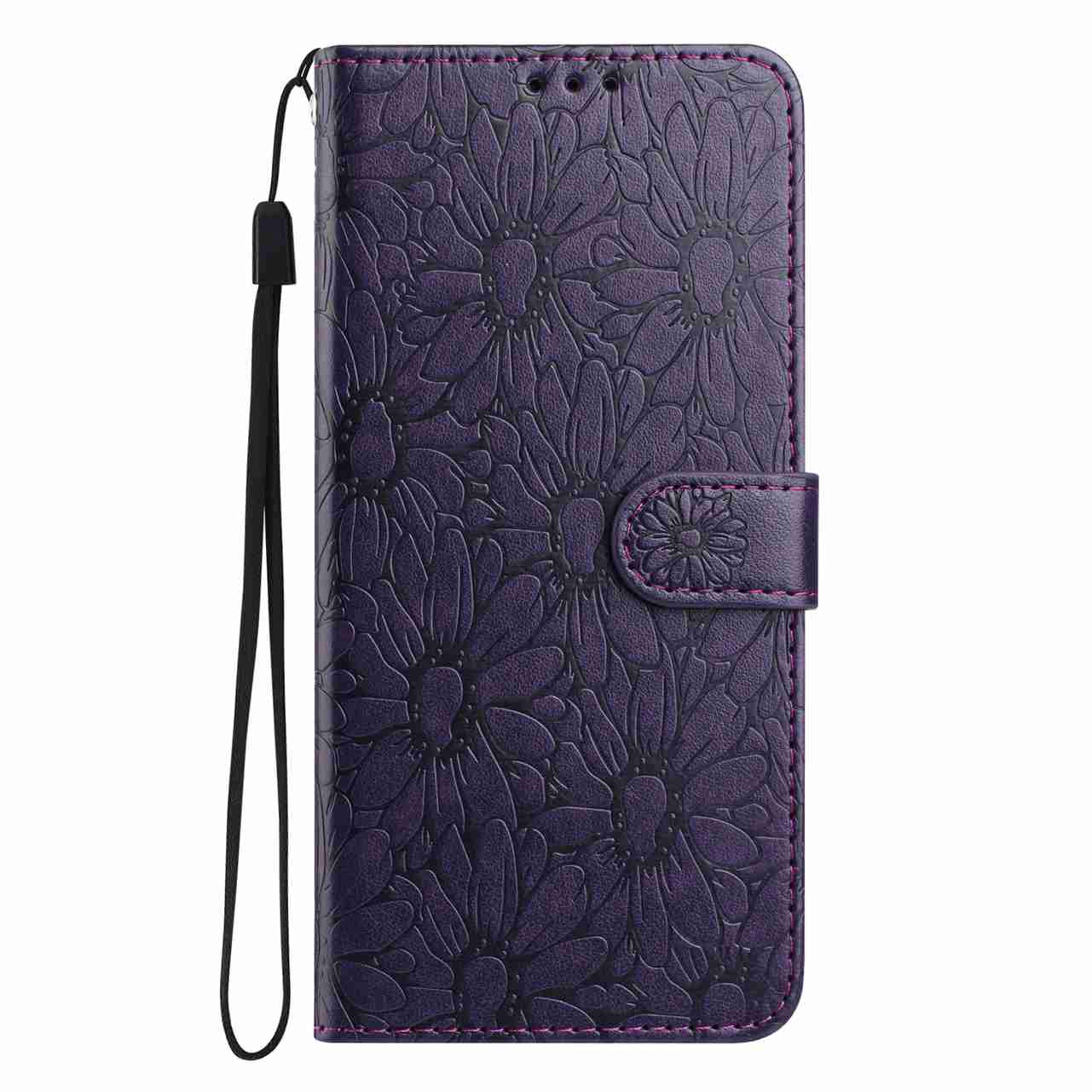 10-Farben Gänseblümchen geprägtes Flip-Kartenetui für Redmi Note 14/Note 12/13C/14C/Xiaomi 14T,Xiaomi 11T,Xiaomi 13 Lite,Xiaomi Mi 11 Lite,Xiaomi Poco X6... Xiaomi 12 Pro violett