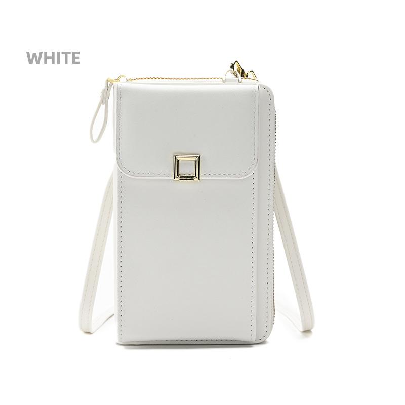 Handy-Geldbörse, Smartphone-Geldbörse, Leder, Schultergurt, Handtasche, Damen, taktile Outdoor-wasserdichte Tasche weiß