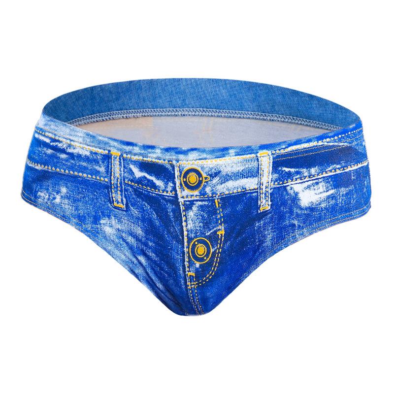 Damenunterwäsche, süße, atmungsaktive Baumwolle, sexy Jeans-Slips M dunkelblaue