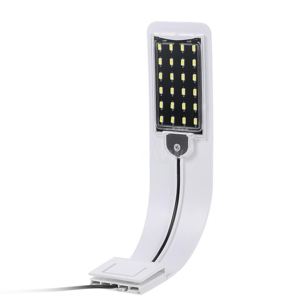 AC220V 10W 24 LED Aquarium Licht Fisch Glas Lampe Weiß/Blau Licht Tragbar White/Blue Light -EU weiß