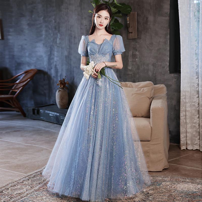 Winterblauer Abendkleid 2026 - Elegantes Design für formelle Damenveranstaltungen XXXL blau