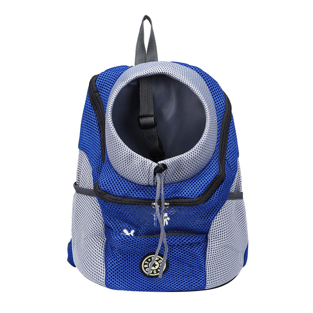 Haustier-Rucksack, Outdoor-Reise, Hund, atmungsaktiv, Kopf, Brust, vordere Tragetasche, Rucksack L blau