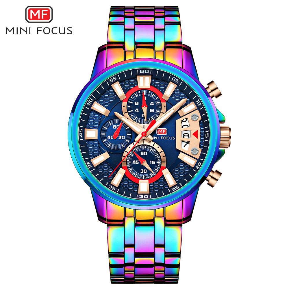 Top Luxus mit Box Mini Focus Uhr Herrenuhr wasserdichte Uhr bunte multifunktionale Freizeit Herren Quarzuhren 0352G