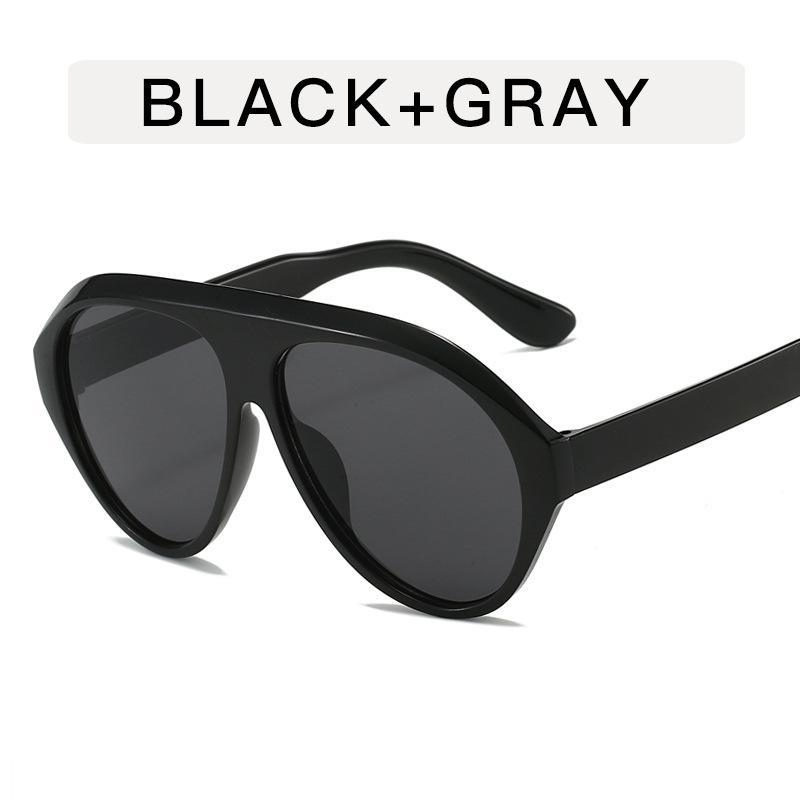 Retro Große Fassung Damen Runde Sonnenbrille Pilot Schwarz Rund Verlauf Cool Herren Sonnenbrille Einteilig Designer Sonnenbrille MULTI