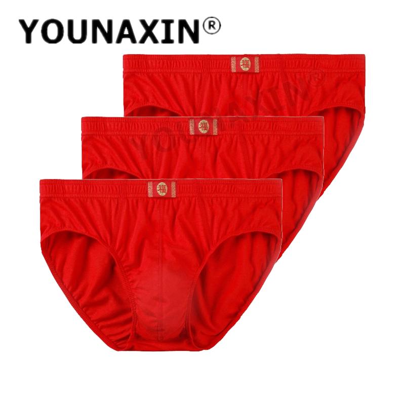 3-teiliges Set Herren-Slips in großen Größen, Unterwäsche aus Baumwolle, Shorts, Unterhosen, atmungsaktive Schlüpfer, L XL 2XL 3XL 4XL 5XL 6XL 7XL 5XL rot