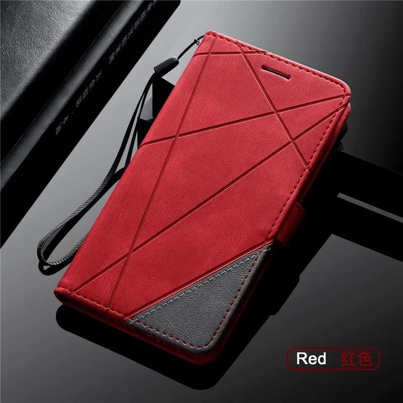 Flip Magnetische Lederhülle für Samsung Galaxy Xcover7 XCover 7 SM-G556B/DS G556BU1 X Cover 7 Coque Brieftasche Ständer Handyhüllen for Galaxy Xcover 7 rot