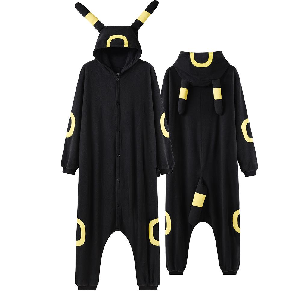 Kuh Kigurumi Umbreon Anime Onesies Frauen Männer Overalls Lustiger Anzug Für Erwachsene Winter Pyjamas Festival Outfit Tier Kostüme Overall S( fit 150-160cm)
