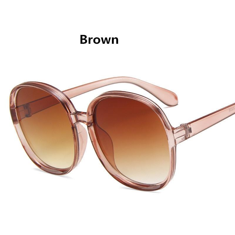 Runde Sonnenbrille für Damen, übergroß, für Damen, modisch, für Herren, Kunststoff, Outdoor, Sonnenbrille mit Farbverlauf, UV400, Gafas de Sol, modisches Accessoire, nicht polarisiert braun