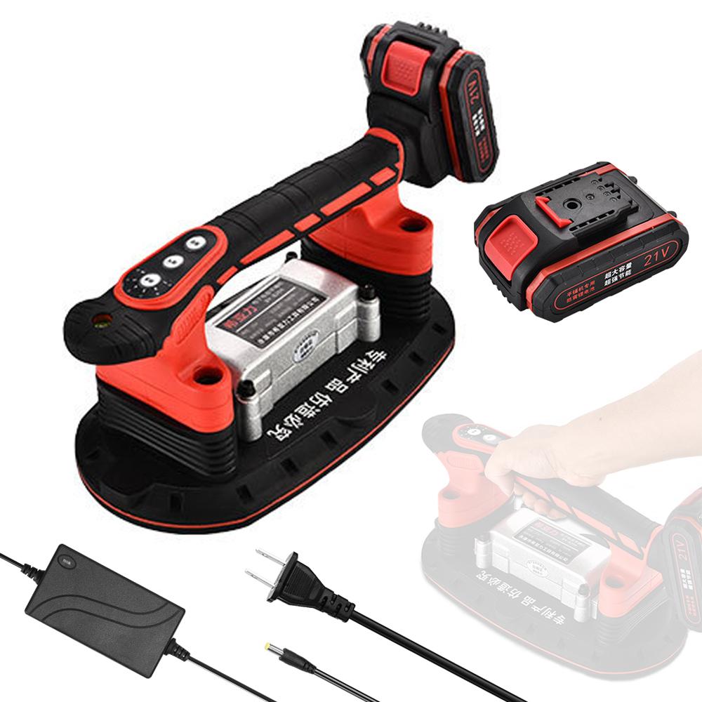Handheld Fliesen Vibratoren Elektrische Fliesen Fliesen Maschine Fliesen Installation Werkzeug Saugnapf Automatische 2 Battery schwarz rot