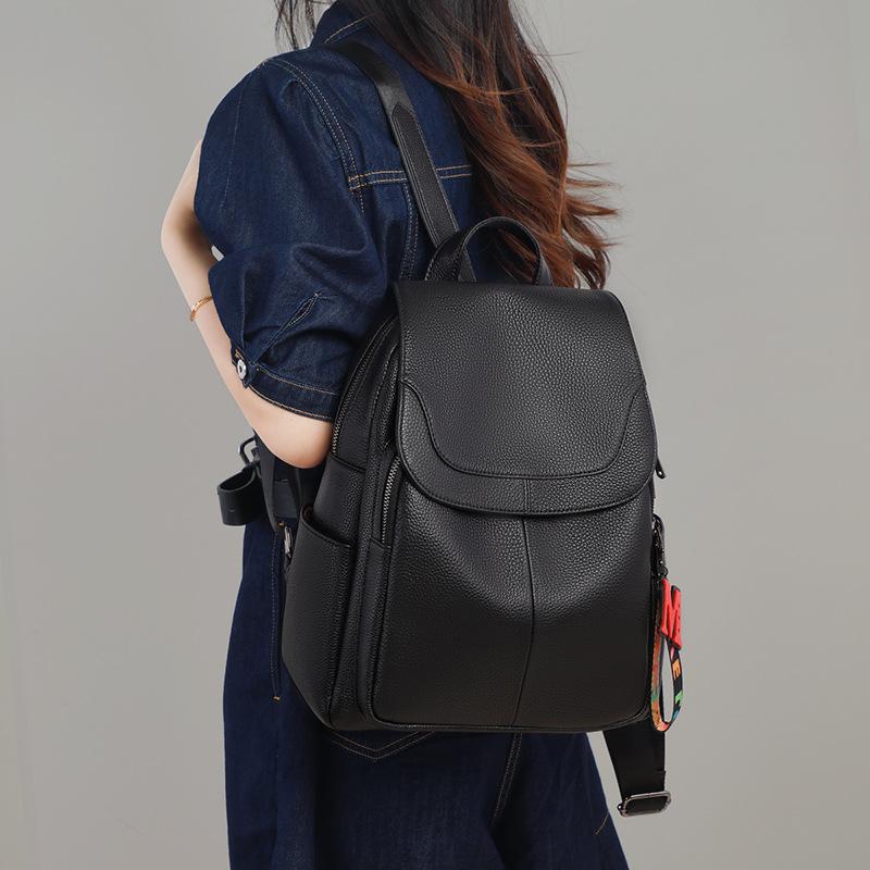 Rucksack für Damen Neu Modischer Leder Junior High School Rucksack Leicht und Vielseitig Reise Große Kapazität Rucksack