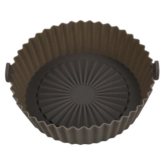 Air Fryer Matte Silikon Backform Air Fryers Liner Wiederverwendbare Silikon Air Fryers Korb Haushalts Liefert dunkelgraue