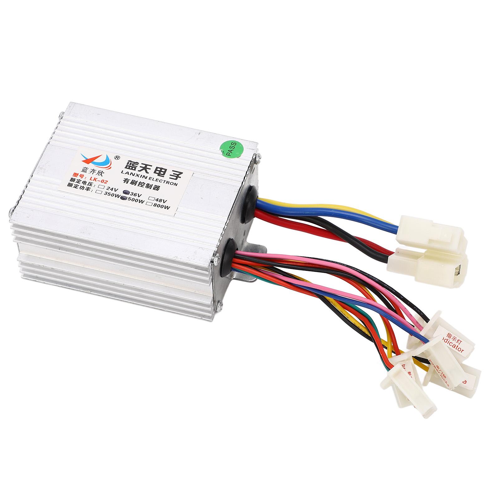 36V 500W Gebürsteter Controller Aluminiumlegierung Bürsten-Geschwindigkeitsmotor-Controller für Elektrofahrräder Dreiräder Motorräder white