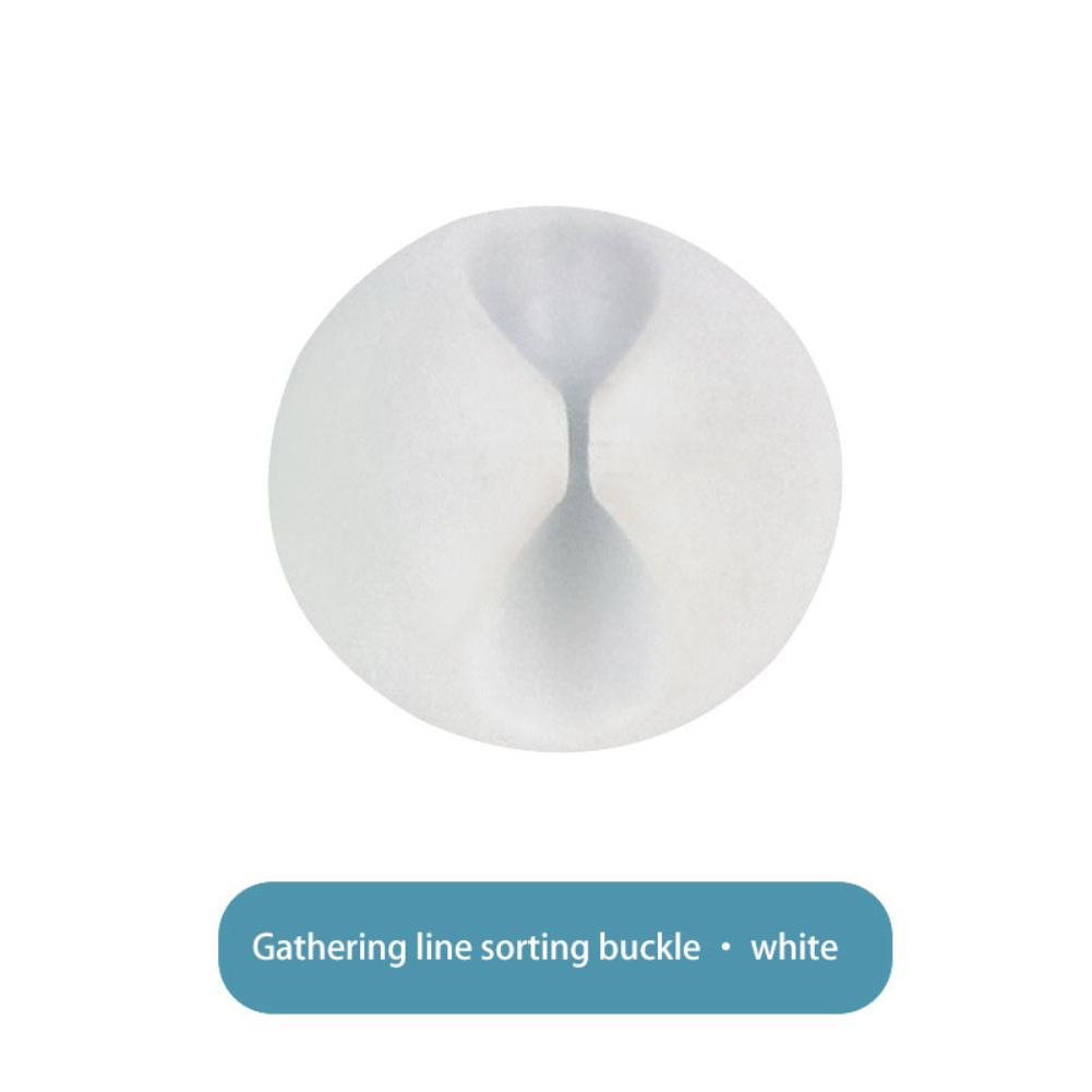 Kabel Wickler Kopfhörer Kabel Organizer Desktop Draht Lagerung Ladegerät Kabel Halter Clips Für Telefon Aufladen USB Kabel weiß