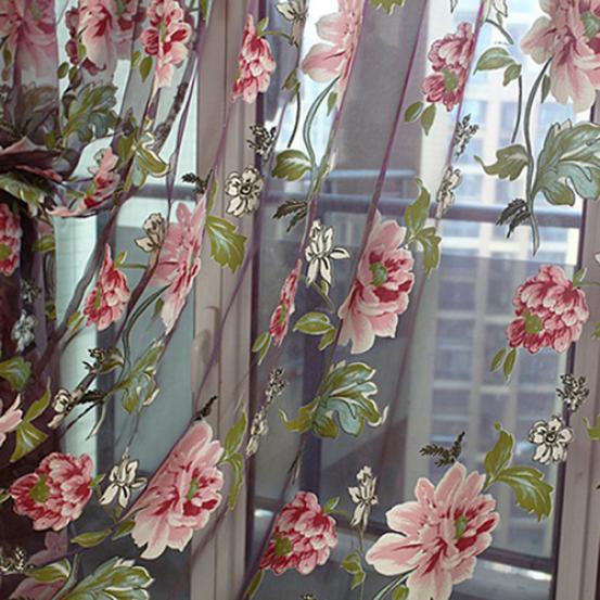 Heimtextilien, Blumen-bestickter chinesischer Stoff, transparenter 3D-Fenstervorhang aus Tüll 100cm x 200cm(On Rod)