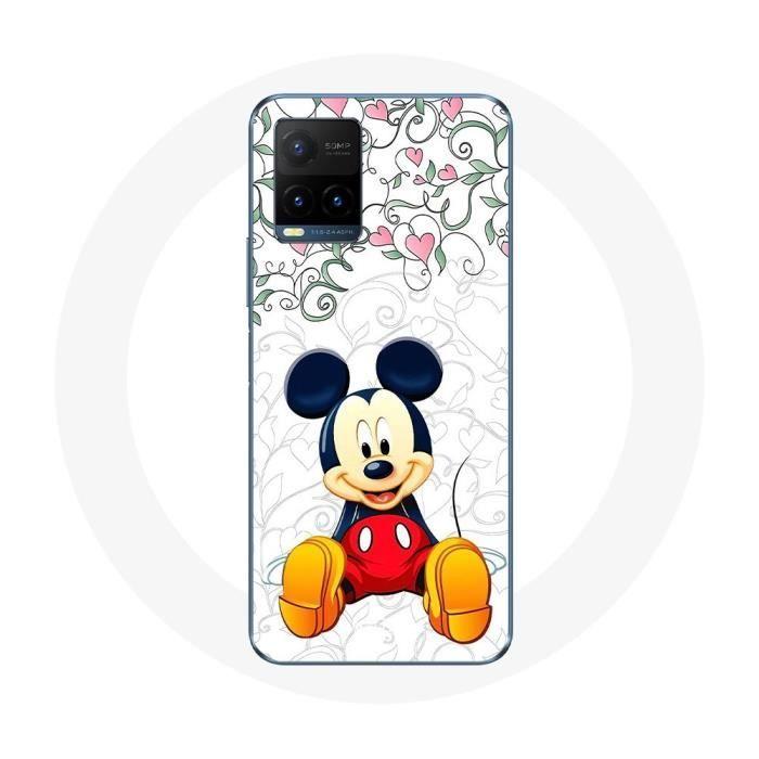 Hülle für Vivo Y21s 2021 / Y21 2021 Mickey Mouse Blumen Herzen