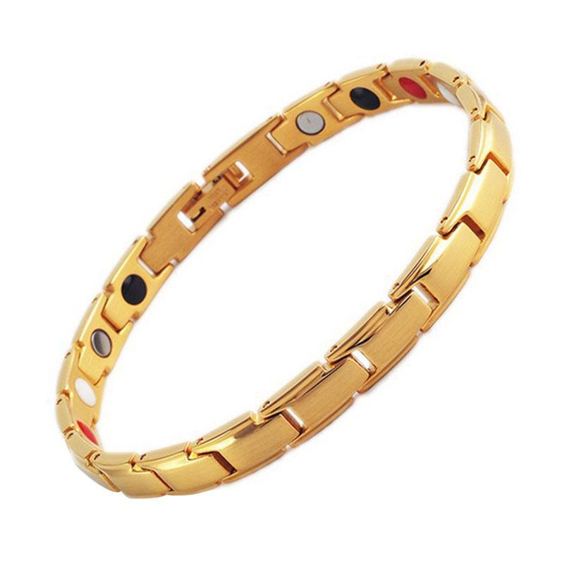 Magnetisches Therapie-Armband für Damen und Herren, magnetisches Armband, Lymph-Detox, Gewichtsverlust, Schlafhilfe, Armband, Gesundheitspflege, Schmuck gold