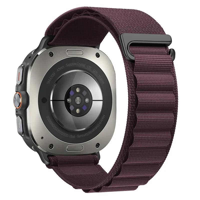 Alpine Loop für Samsung Galaxy Watch Ultra Armband 47mm Zubehör Sport Nylon Armband correa Galaxy watch ultra 7 Armband 47mm Galaxy Watch Ultra Kirschrot