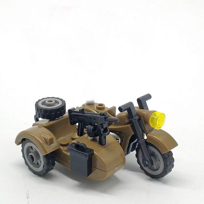 WW2 Militär Deutsche Motorrad Bausteine ​​Japanische Armee Motorrad Modell Soldaten Teile Waffen Zubehör Blöcke Ziegel 2