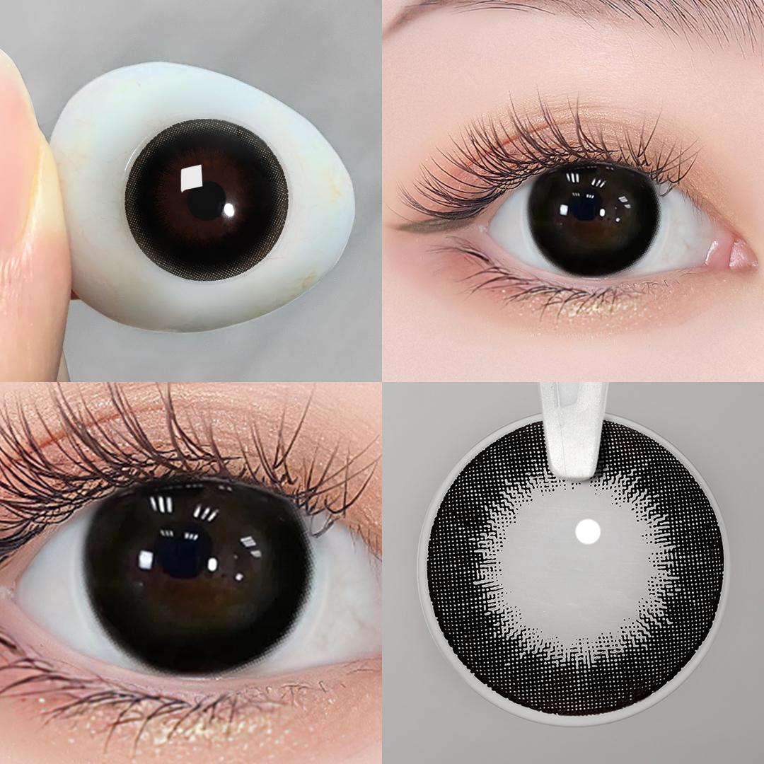 -1,00 ~ -6,00 Magister 1 Paar farbige Kontaktlinsen für die Augen Myopie-Linsen Kontaktlinsen mit Farbverlauf Modelinsen Graue Augenlinsen 0 schwarz