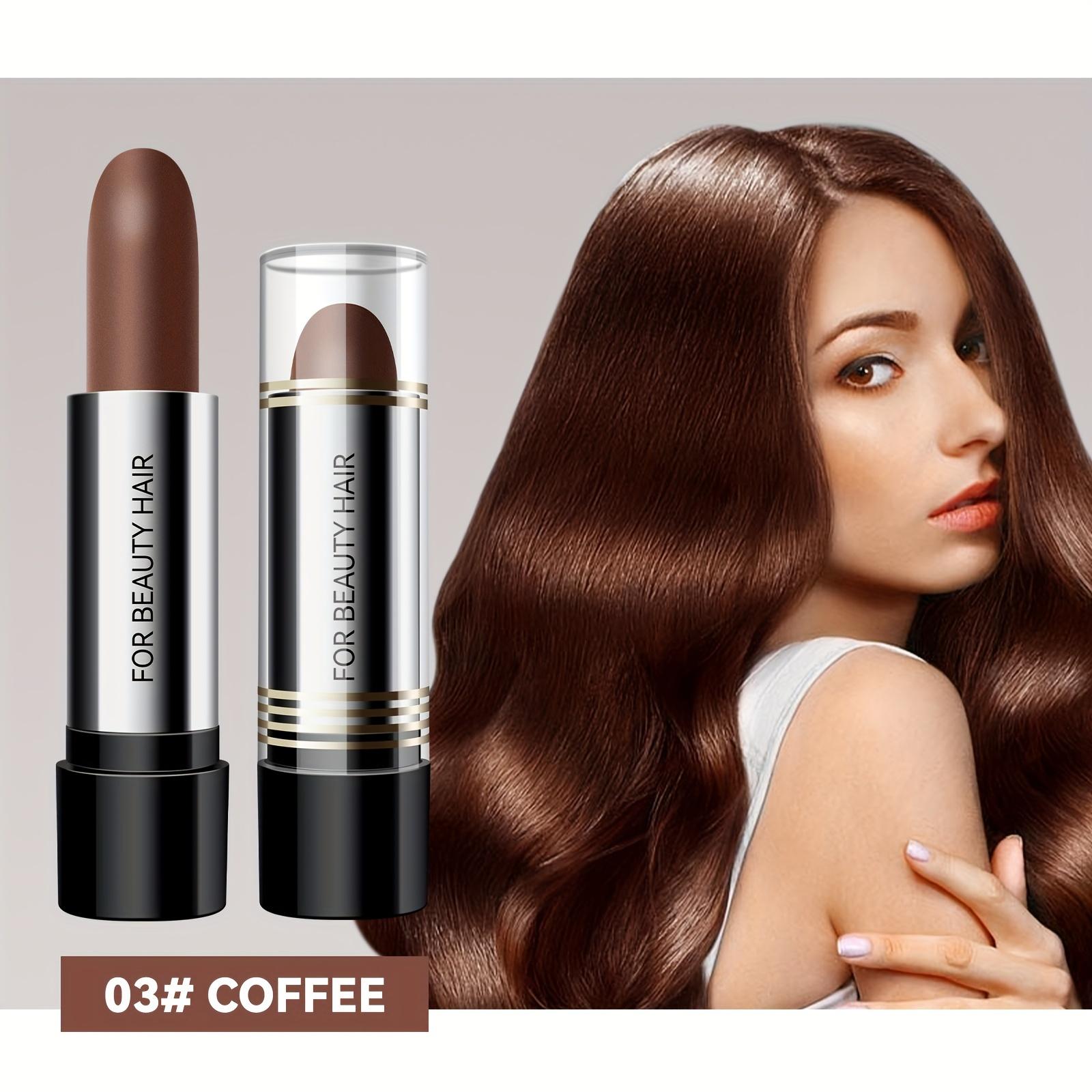 Schnell aufzutragender Haarfärbestift. Langanhaltend, temporär und sauber. Deckt sofort graue Haare ab, für alle Haartypen. Einweg-Haarfärbestift, schonend. kaffeebraun