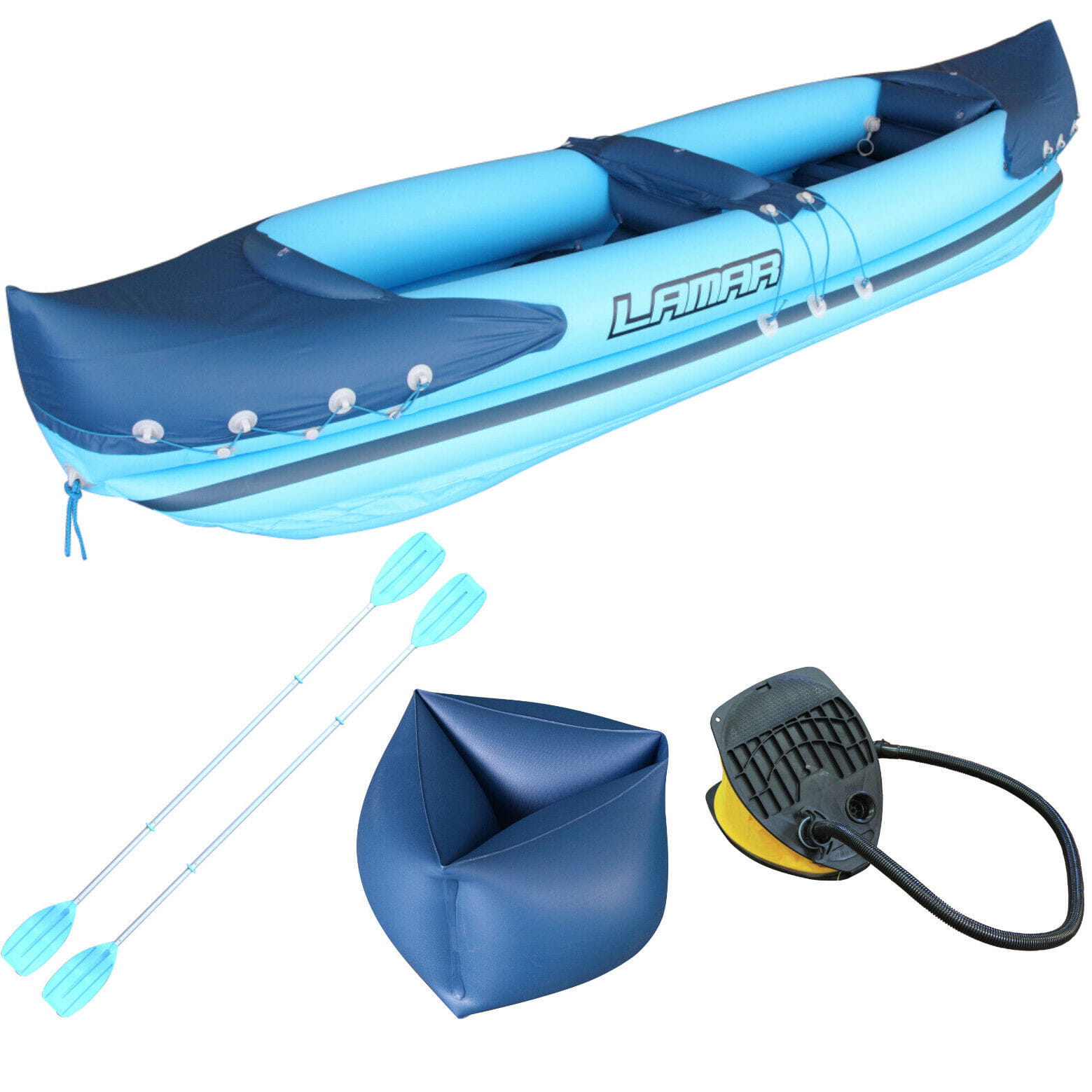 Aufblasbares Kajak für 2 Personen aus PVC + Zubehör