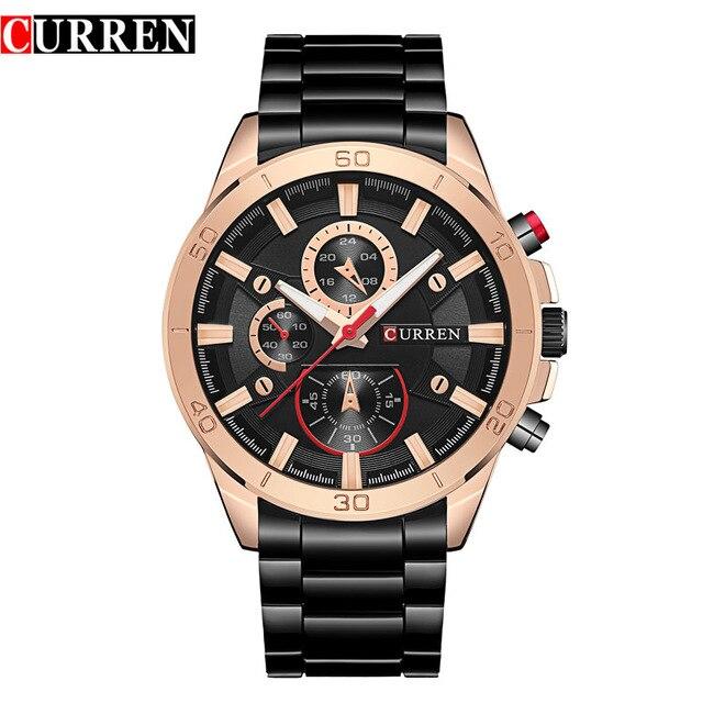 Mode Voll Edelstahl Uhren Top Marke CURREN Casual Herren Uhr Analog Sport Armbanduhr Quarzuhr Männlich Erkek Saat gold