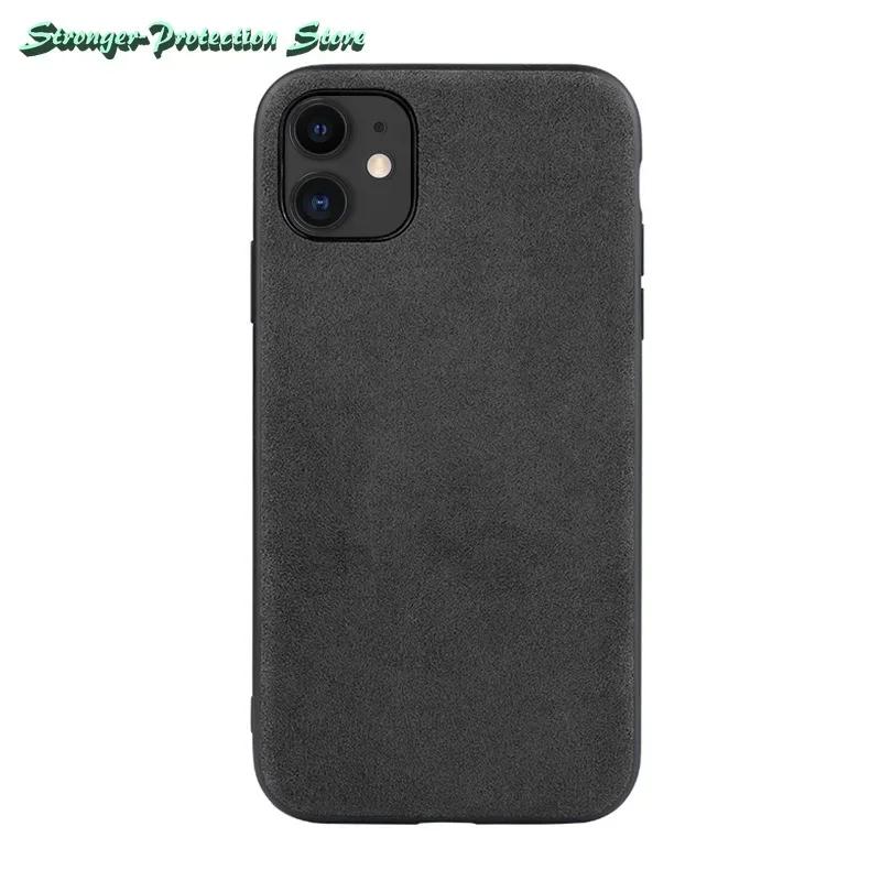 Italienische Alcantara Lederhülle für iPhone 15 Pro Max 14 13 12 11 Xs Max Luxuriöse Business Handyhülle iPhone 16 Pro Max Xs Xr Hülle For iPhone 14 Pro dunkelgraue