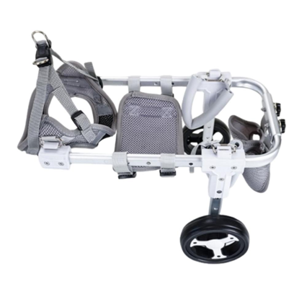 Leichter Aluminium-Haustier-Mobilitätswagen Verstellbarer Haustier-Rehabilitationsrollstuhl Haustier-Mobilität M-White two wheels