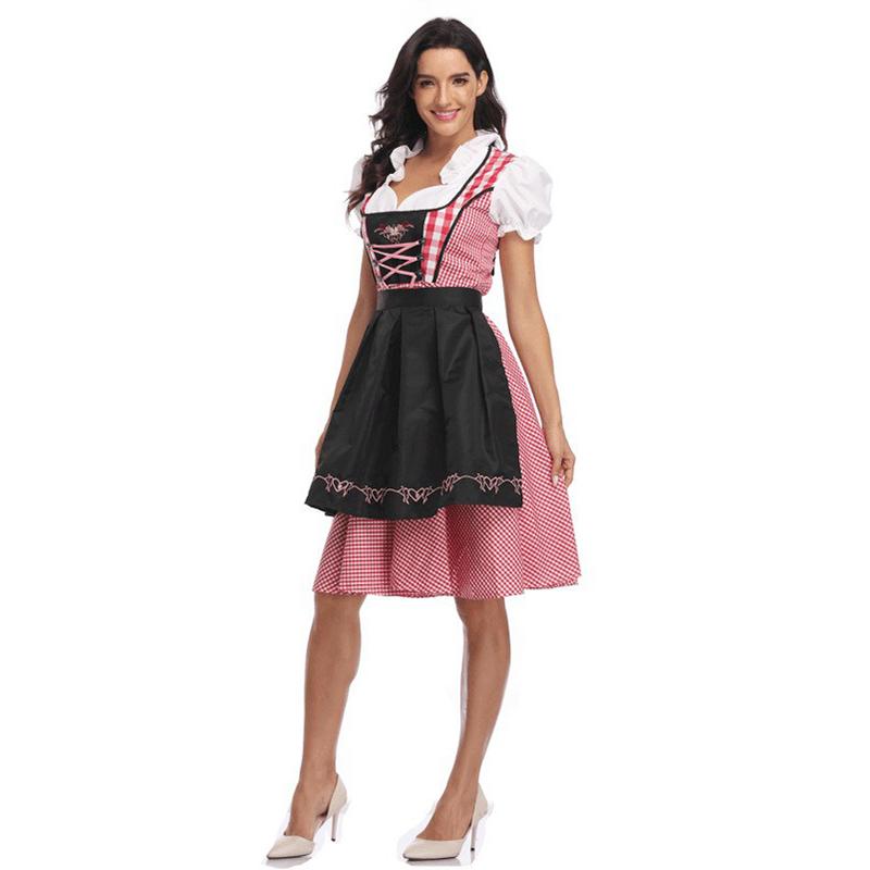 Deutsches bayerisches Dirndl-Kleid, Oktoberfest-Kostüm, Biermädchen-Kostüm S schwarz
