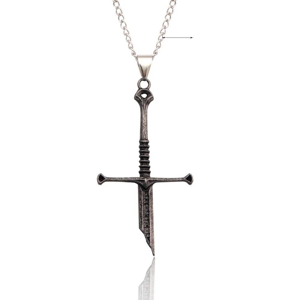 Vintage Narsil Broken Sword Halskette für Männer Frauen Moveis Schmuck Cosplay Cool Punk Schwert Anhänger Halskette Geschenk