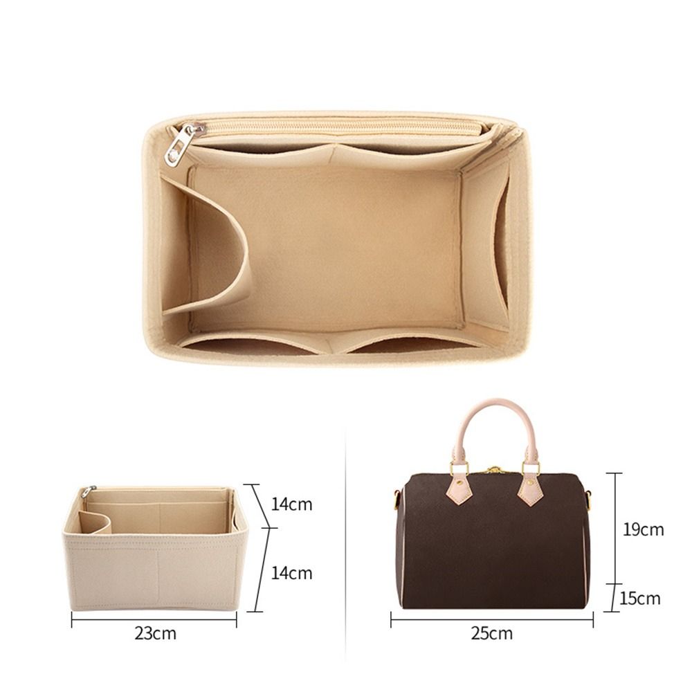 Langlebige Handtasche Tasche Zubehör Reise Lagerung Organizer Innentasche Klappe Handtasche Iiner Filz Einsatz For Speedy 25 khaki