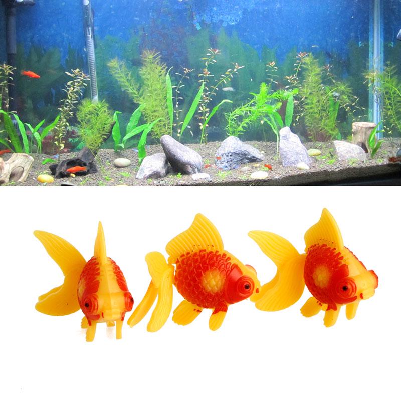 3 Stück Aquarium Aquarium Kunststoff Schwimmen Gold Fisch Ornament Künstliche Dekoration