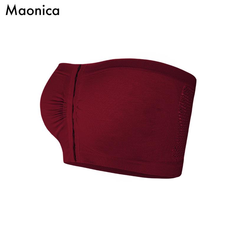 Europäische Größe Groß Einreihige Unterwäsche Bruststütze Brust geknöpftes Tanktop Dünne atmungsaktive Unterwäsche für Damen 4XL wein rot