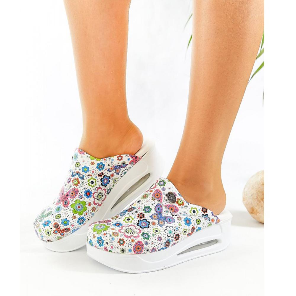 Damen Hausschuhe Neue Orthopädische Sabo Schuhe Sandalen Krankenschwester Arzt Krankenhaus Medizinische Lässige Qualität Weicher Komfort Anti-Rutsch-Clog 35 meergrün