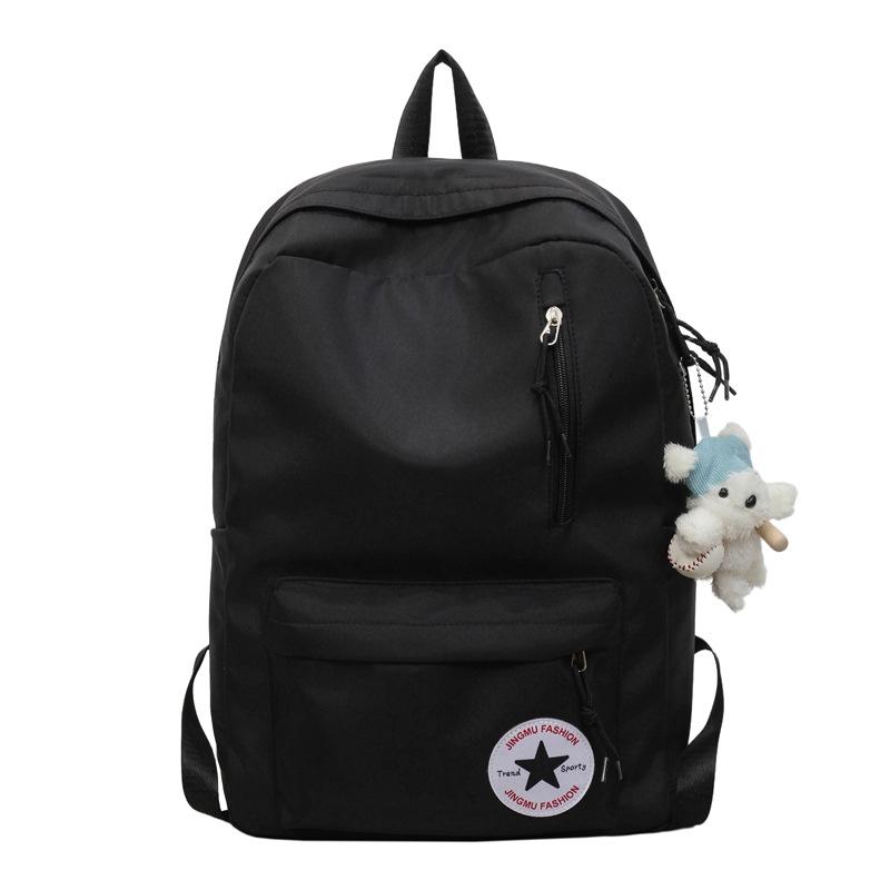 Schultasche Neuer Einfacher Rucksack Mode Mittel- und Oberschüler Schultasche Leicht Lässig Vielseitig Campus Rucksack Großhandel single bag schwarz